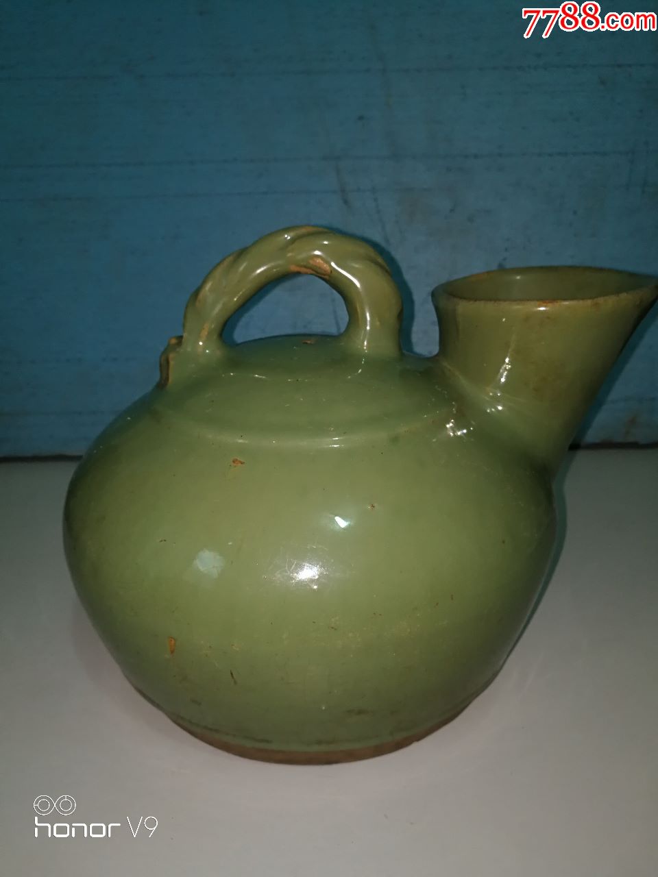 清末民初绿釉尿壶