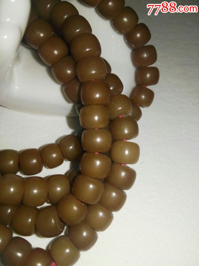 褐色天然菩提根114颗手串