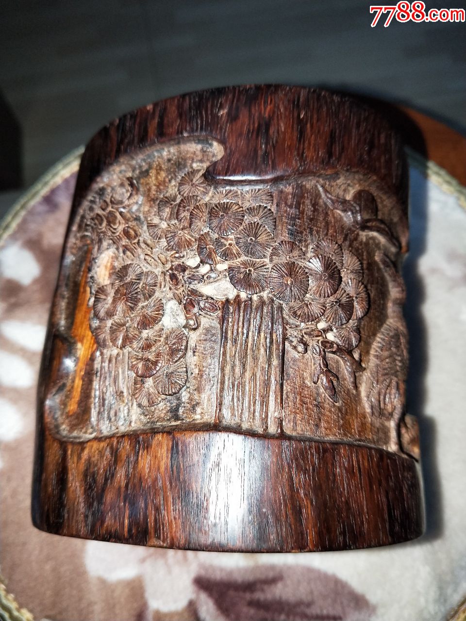 80年代老黄花梨紫油梨,笔筒