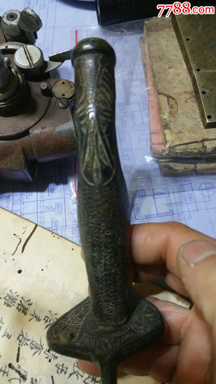 民国辛亥革命铜刀柄.