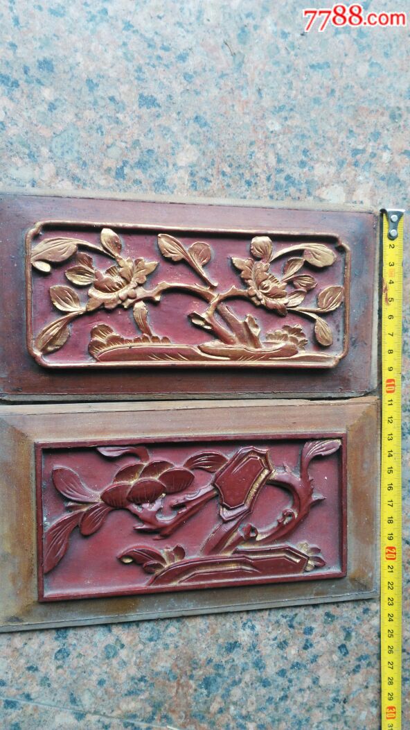 漂亮的清代老花板四片两对_价格188.