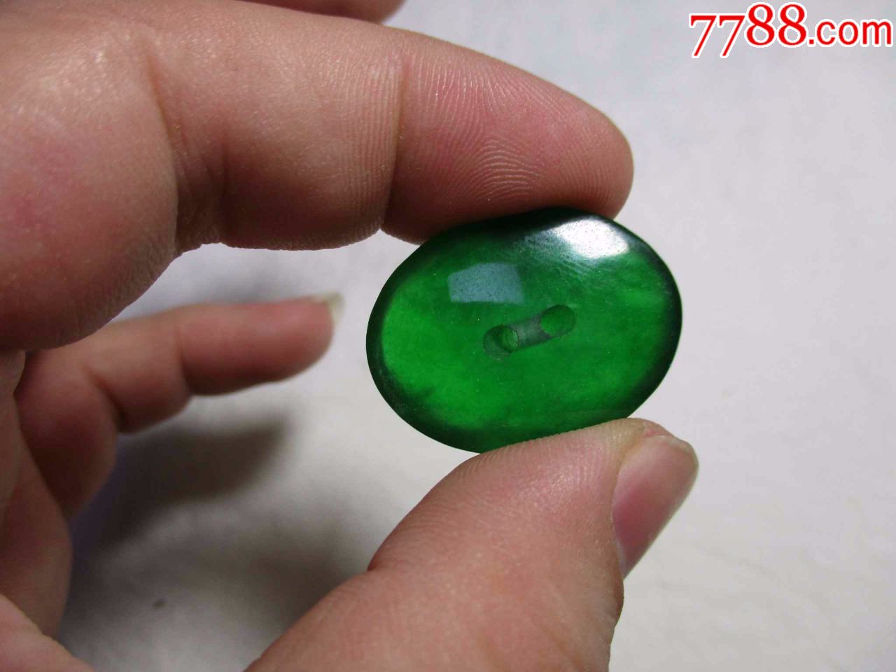 农村收到清代老翡翠帽正_价格180.