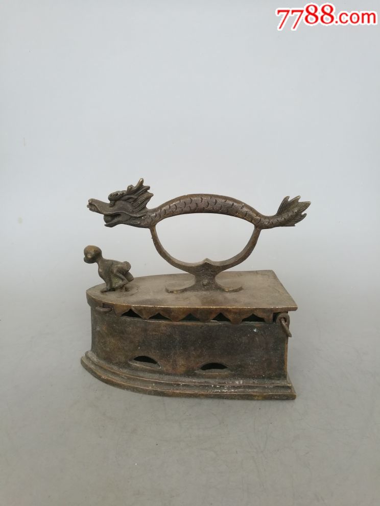 民国铜熨斗古玩收藏摆件古董老物件