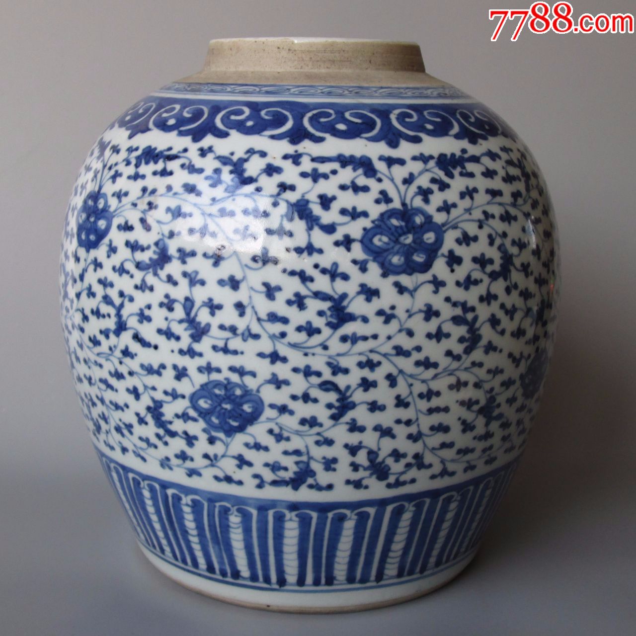 清代,乾隆青花罐,大号