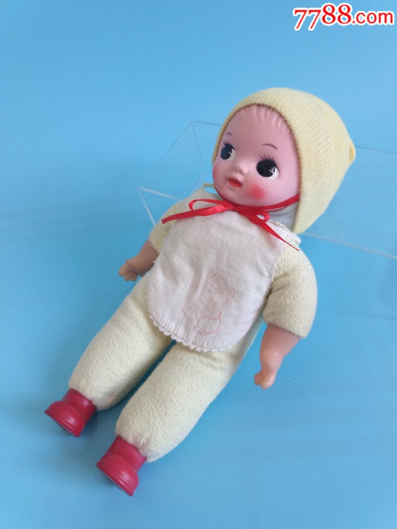 70年代老上海厂dm老布娃娃---中号黄色款