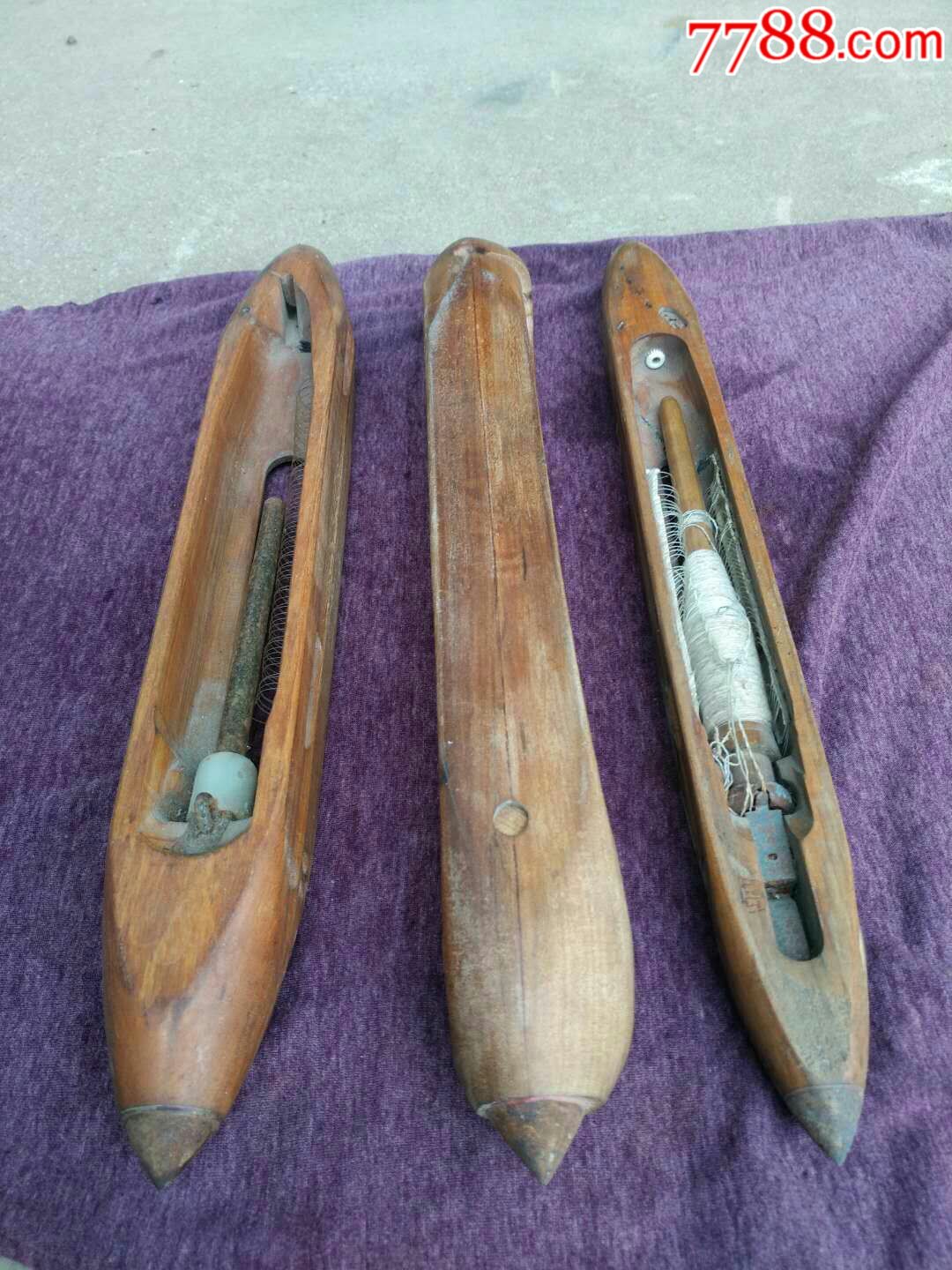 民国时期织布老梭三个-价格:360.0000元-se58230547-木梭/缠线板-零售