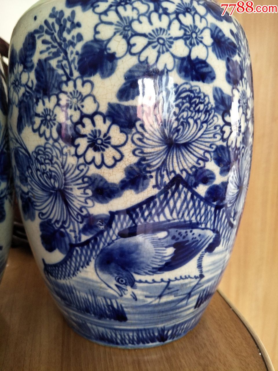 精美的清代北方青花胆瓶一对包老包快.