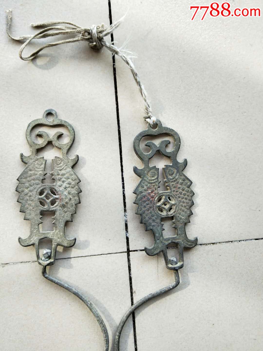 老铜,双鱼门帘钩