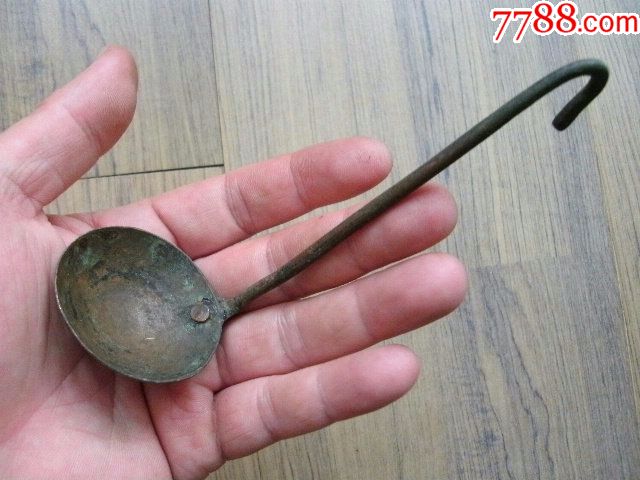 铜油勺.旧社会油贵.一勺勺舀节约