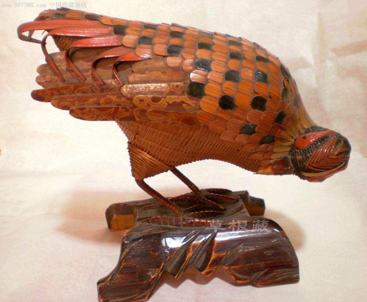 80年代竹制工艺品鸟禽