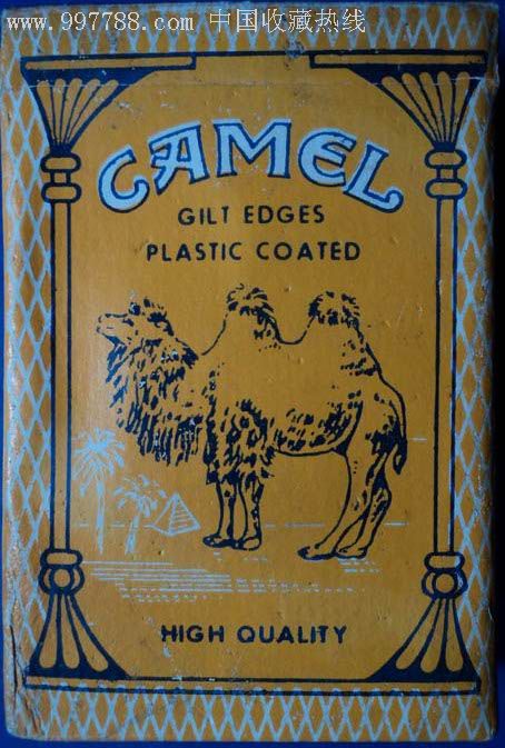 骆驼牌高级塑光金边扑克牌