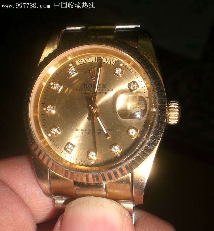瑞士劳力士镀金双历镶钻-au2098484-手表/腕表-加价-7788收藏__中国