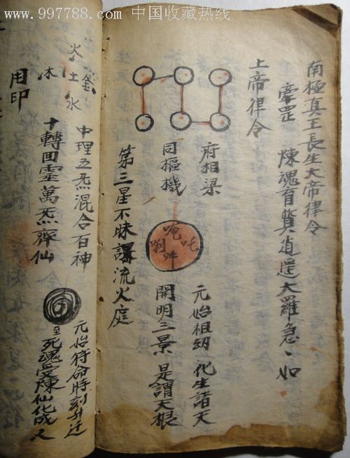 明嘉靖6年1527年撰录39年庚申1560年滕写棉纸诸将符法书符箓秘旨