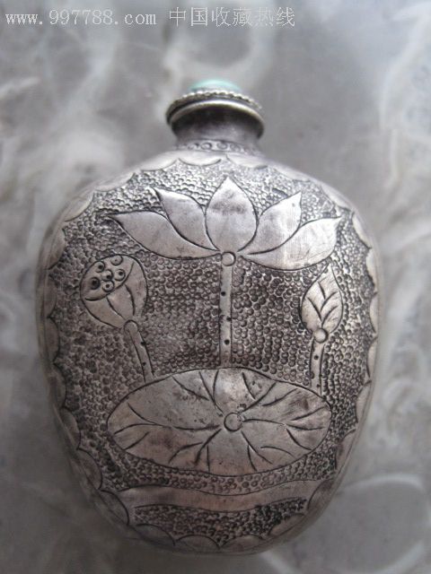 清代,银质鼻烟壶,名家款"李春"