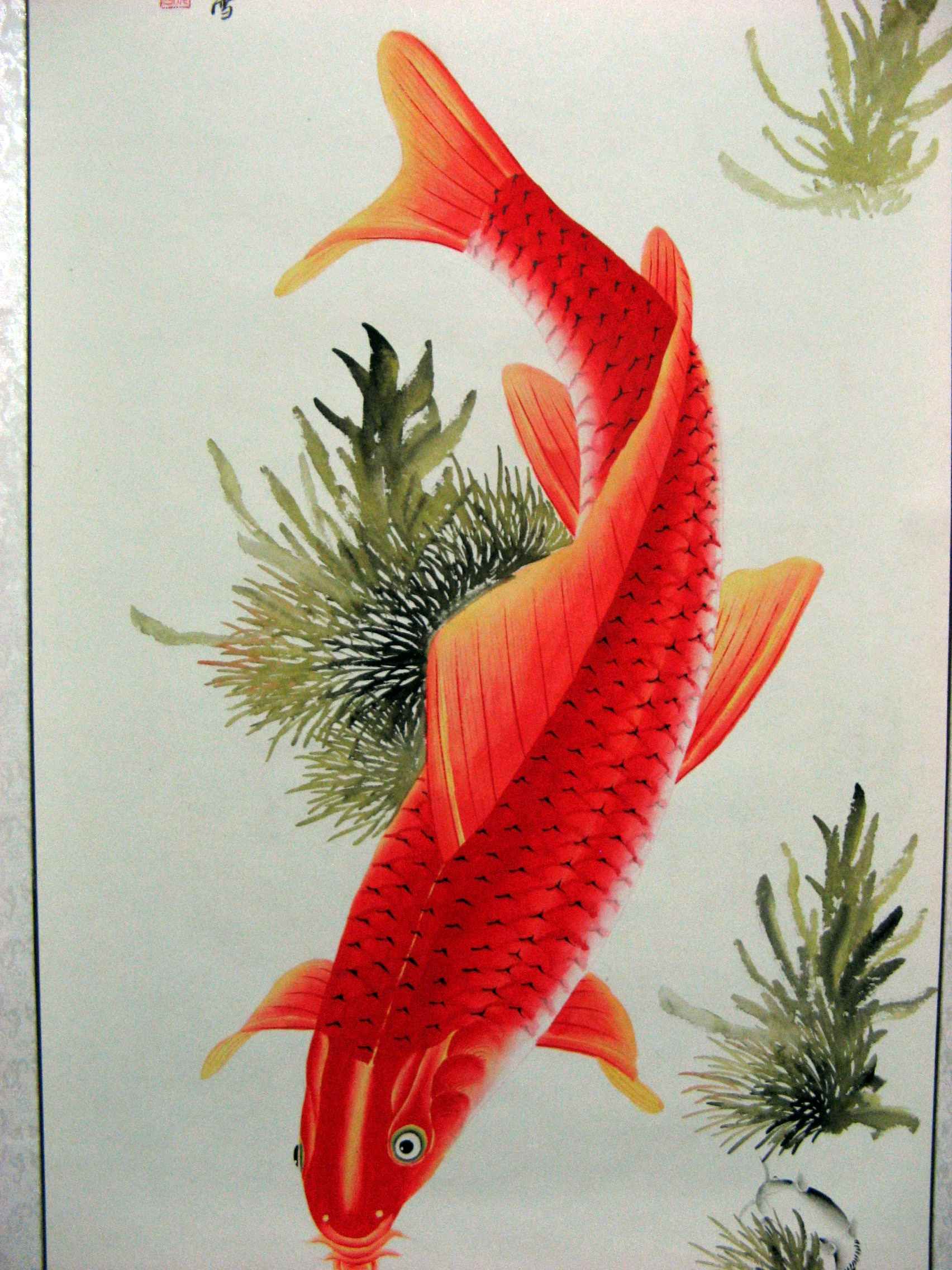 北京名家凌雪四尺精品虫鱼画《连年有余》(寓意大顺)已装裱