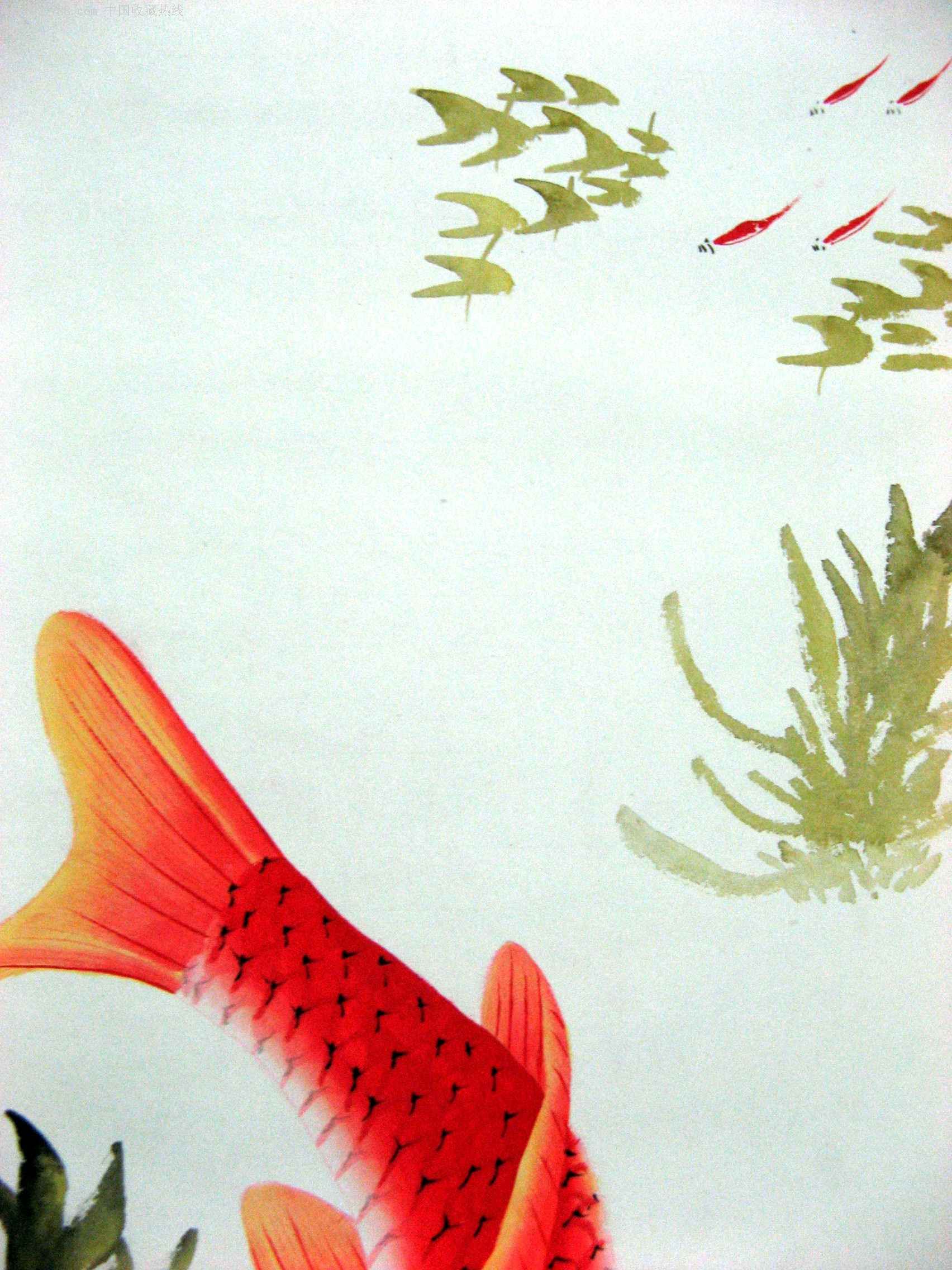 北京名家凌雪四尺精品虫鱼画《连年有余》(寓意大顺)已装裱