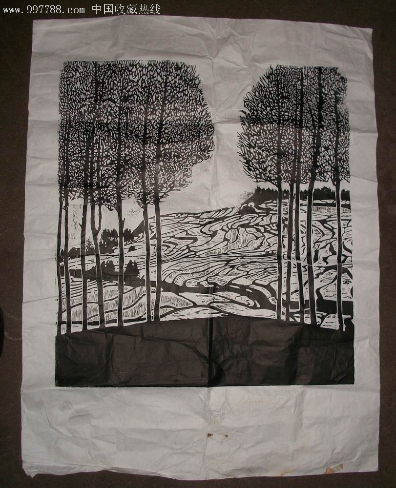 山水版画尺寸9068厘米