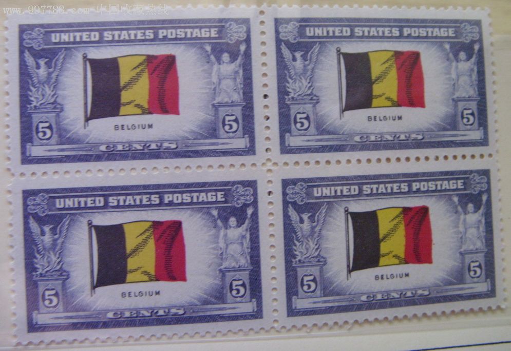 美国邮票二战期间同盟国国旗1943年
