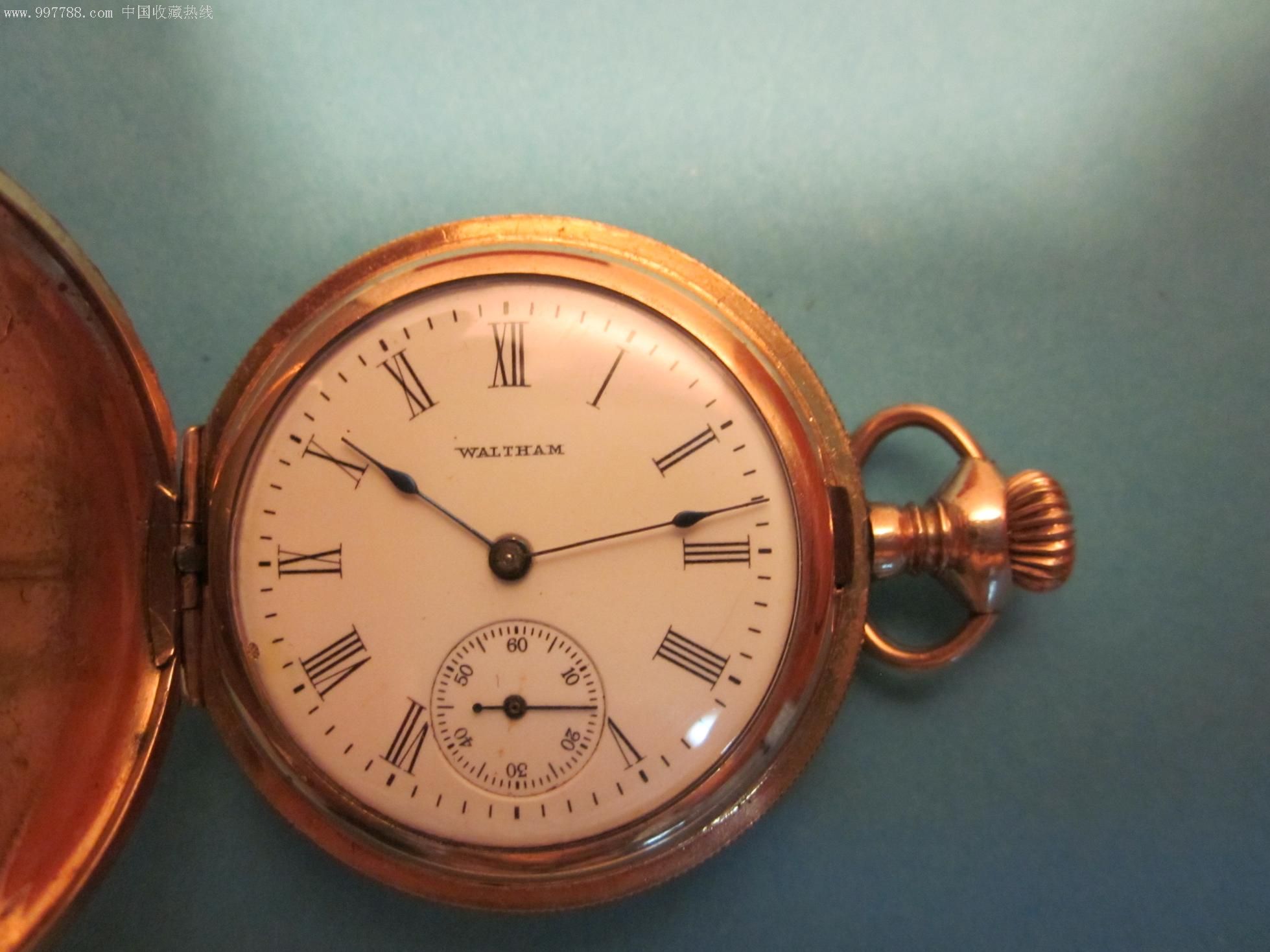 美国华生包金怀表瓷面