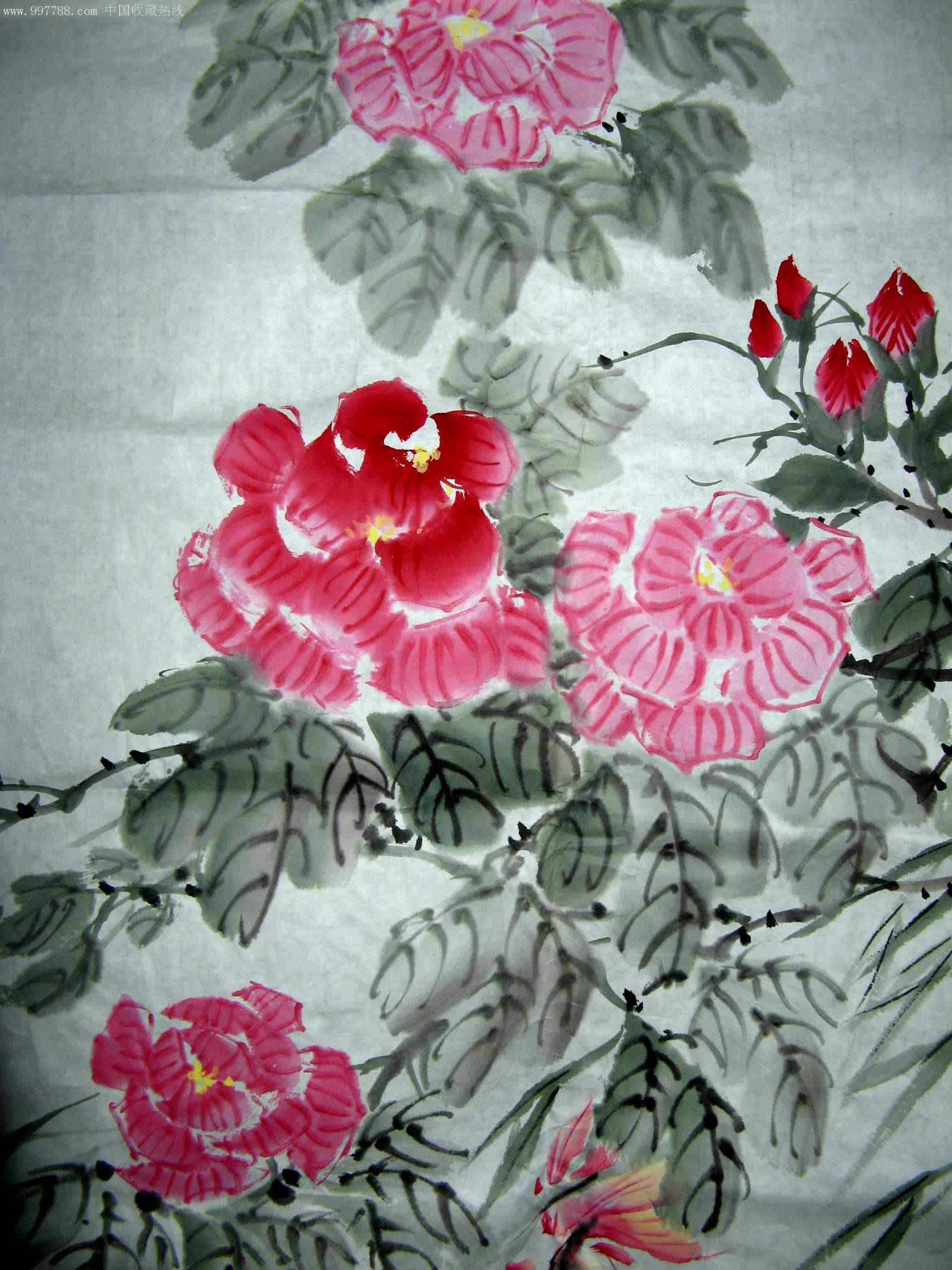 山东知名画家四尺斗方花鸟画《秋韵》_花鸟国画原作_第2张_7788字画网