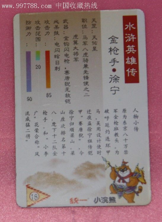 小浣熊水浒卡18-金枪手徐宁