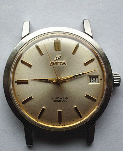 超薄的刚刚做完洗油保养的140/033英格单历手表,1141机芯