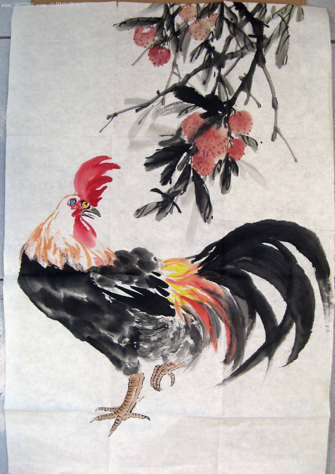 精炼生动的小三尺条幅大吉大利画