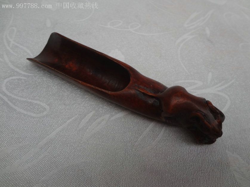 wpys-雕刻精美的老木雕茶叶勺,茶匙,精品木雕松鼠茶勺,包浆厚到