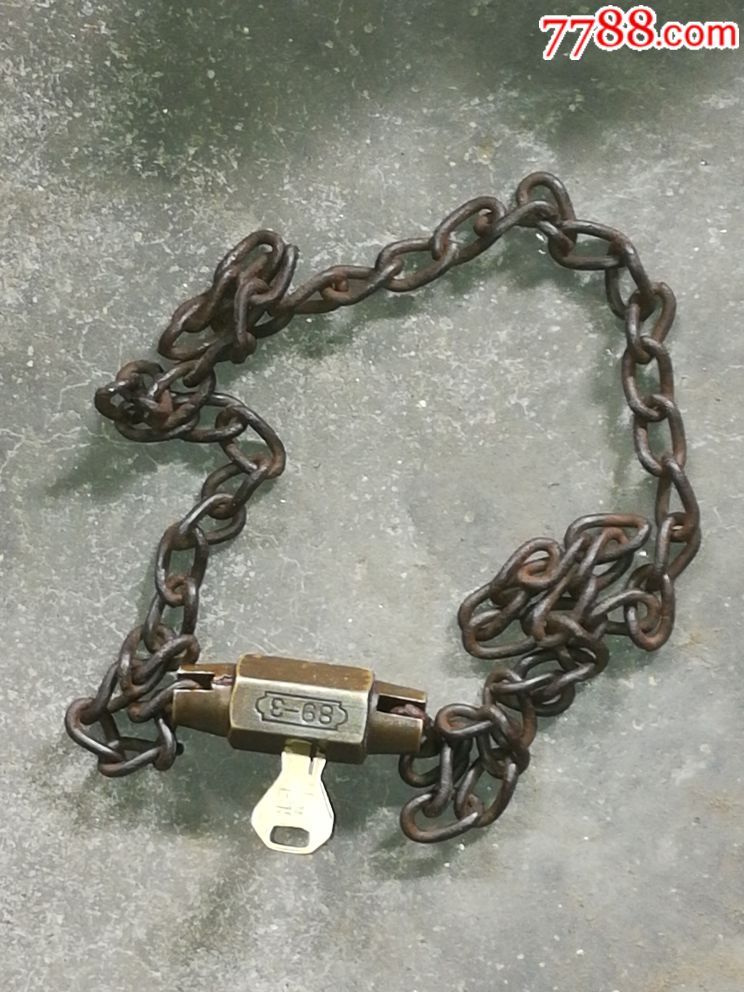 早期老铜铁链锁