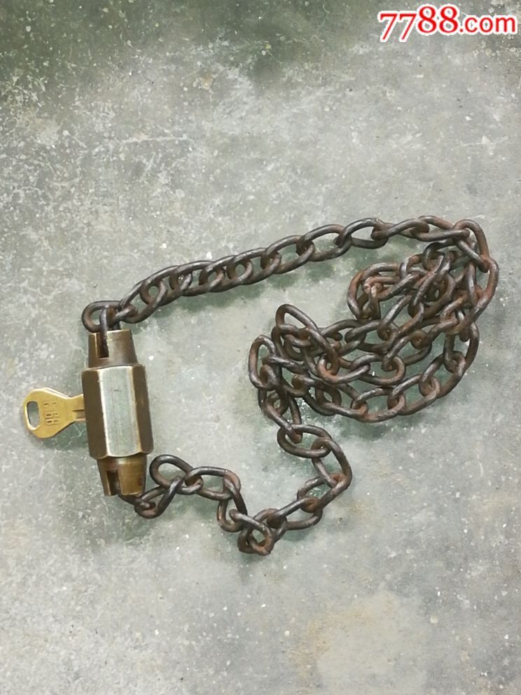 早期老铜铁链锁