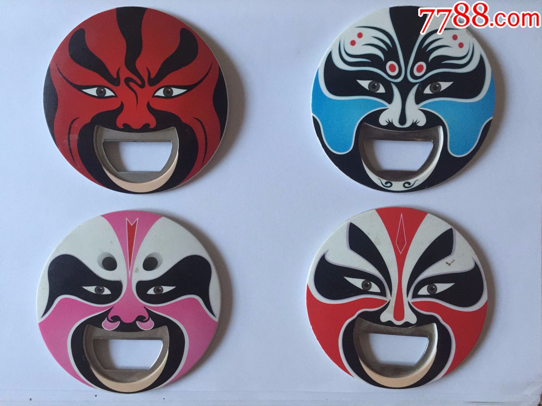 三国五虎上将脸谱系列冰箱贴啤酒扳子