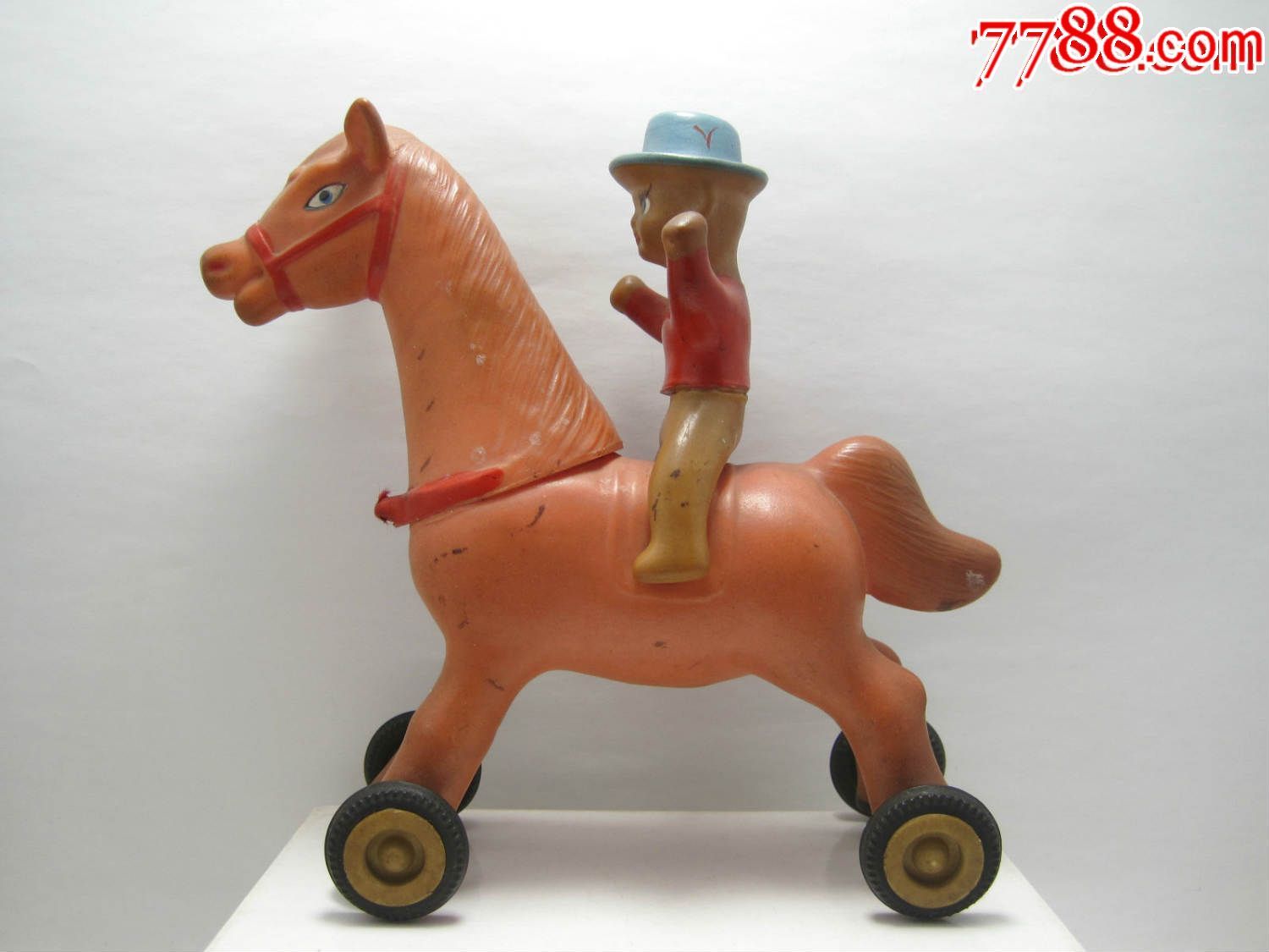 塑胶老玩具【儿童骑马车】怀旧胶皮玩具!