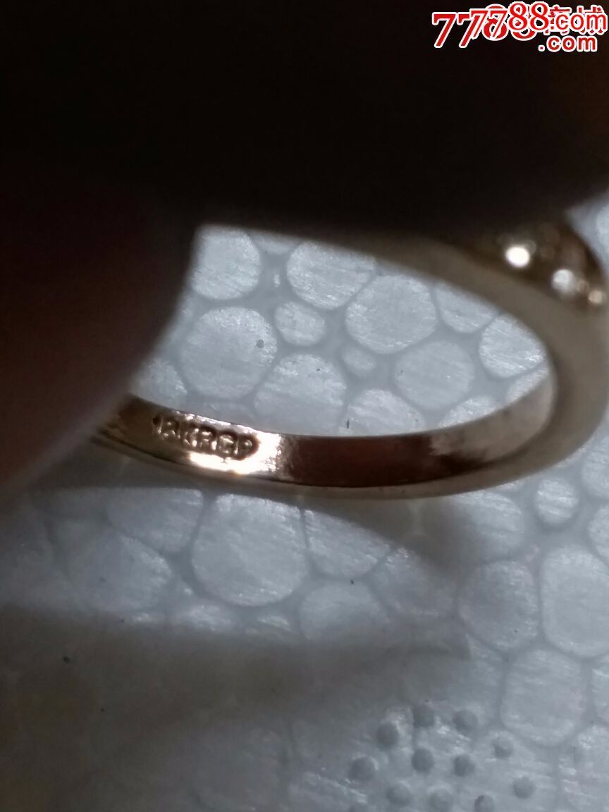 钻石戒指戒指,带印章18krgp戒指,18km钻石戒指