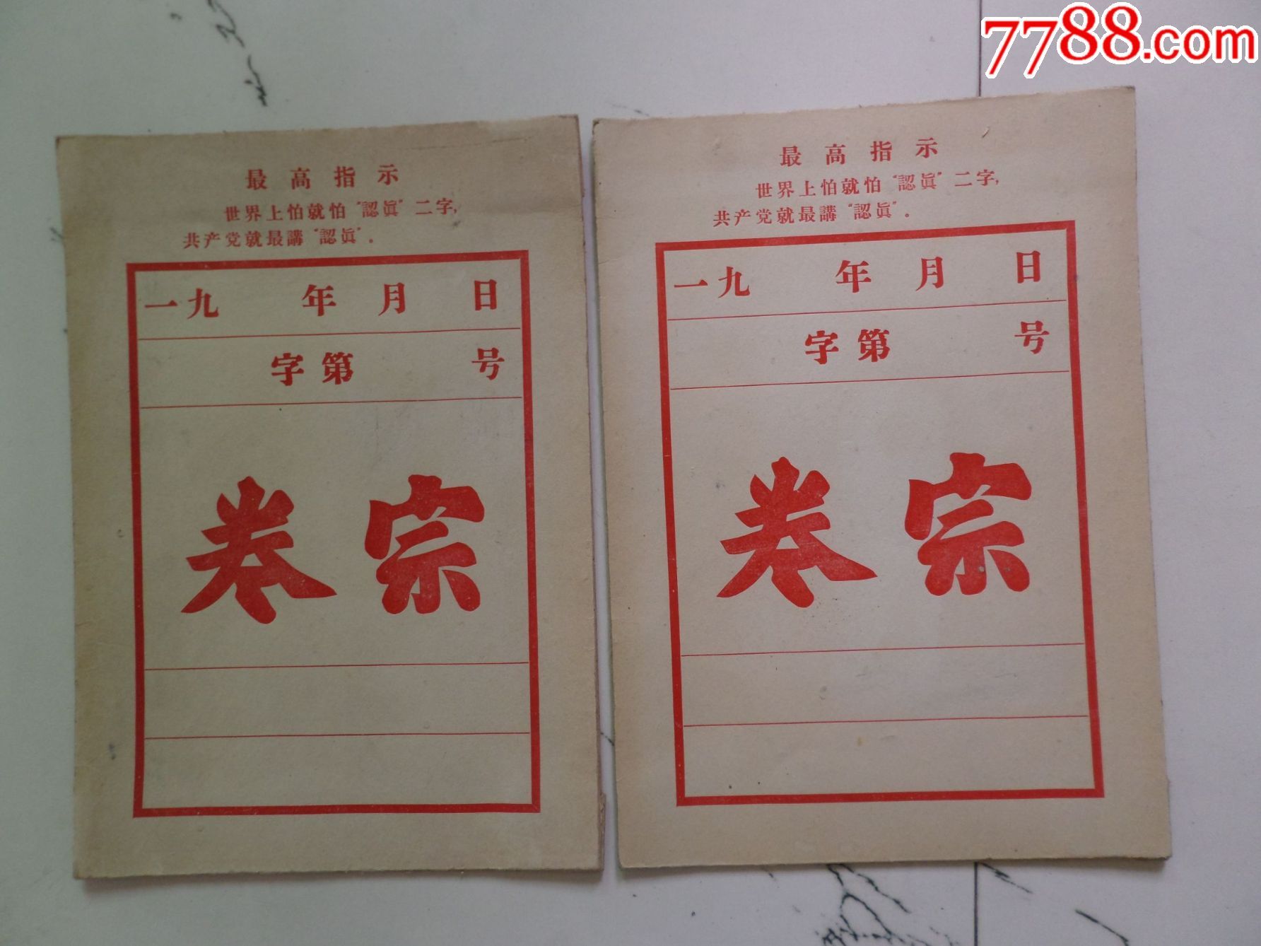 两个文革空白卷宗