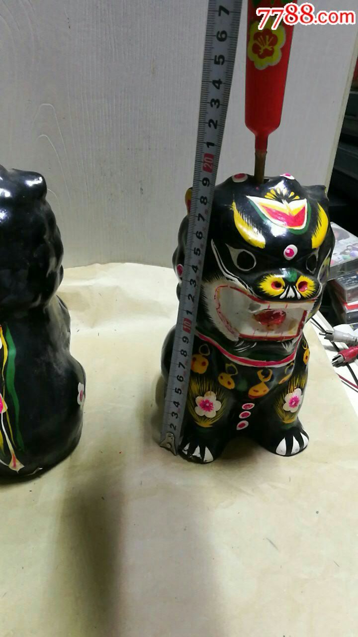 民间七八十年代泥狮子烛台(库存)_泥人张/泥塑【安阳文革老电器】_第9