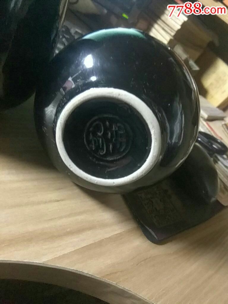 杨湖黑陶酒瓶一对