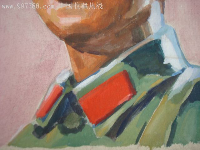 手绘原作《解放军》保真-au2194843-水粉/水彩原画-加价-7788收藏