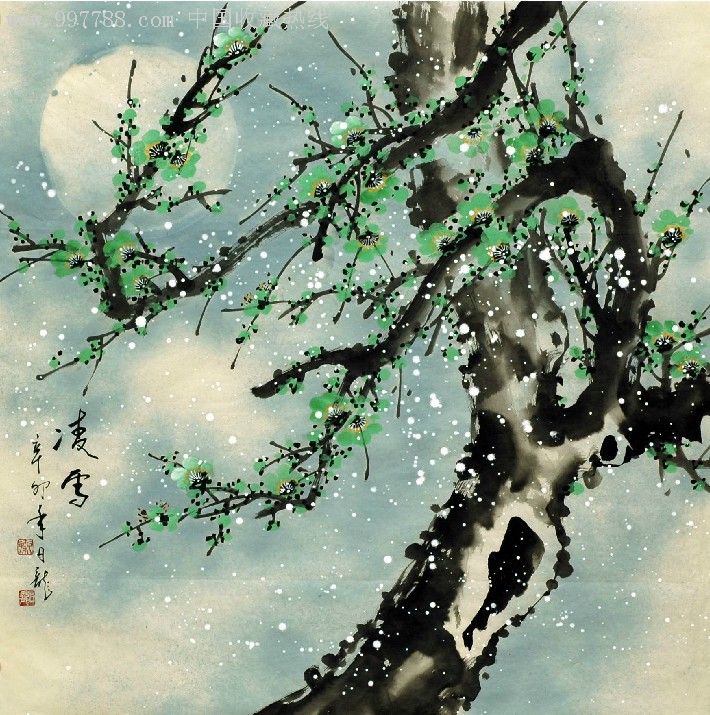 【秦日龙】画师四尺斗方梅花约68厘米×68厘米