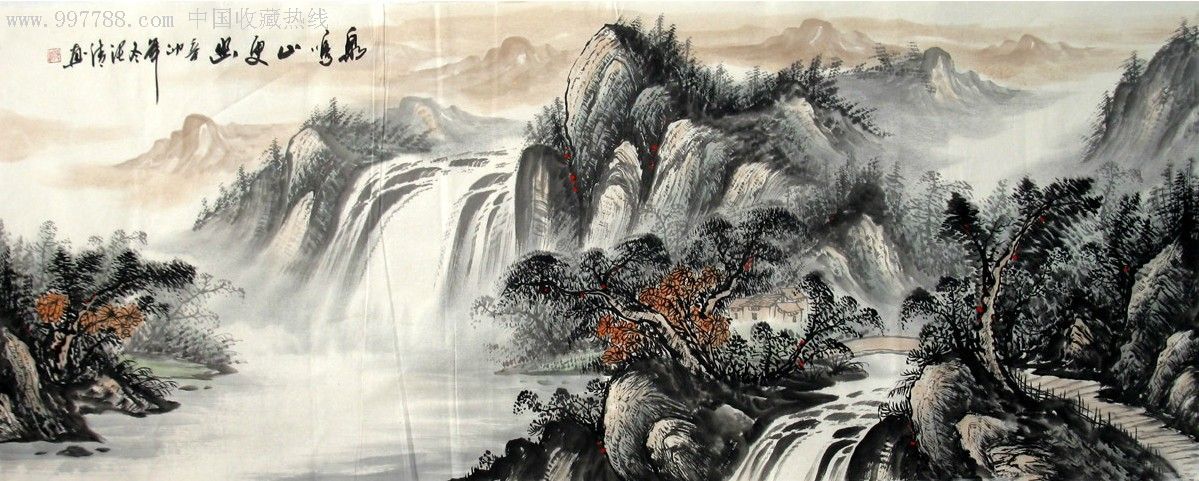 张清·小六尺山水画国画·泉鸣山更幽