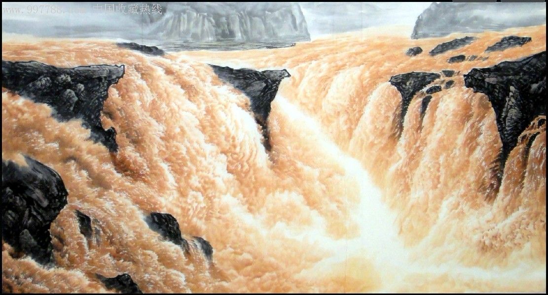 实力派画家林雨泽精品六尺山水画[黄河之水天上来]