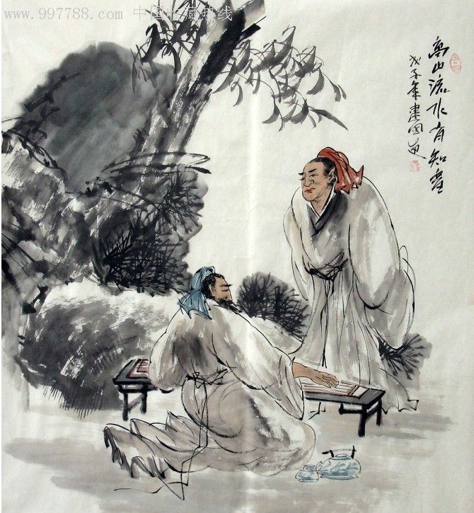 章建国·六尺斗方高山流水有知音-zc2960341-人物国画原作-加价-7788