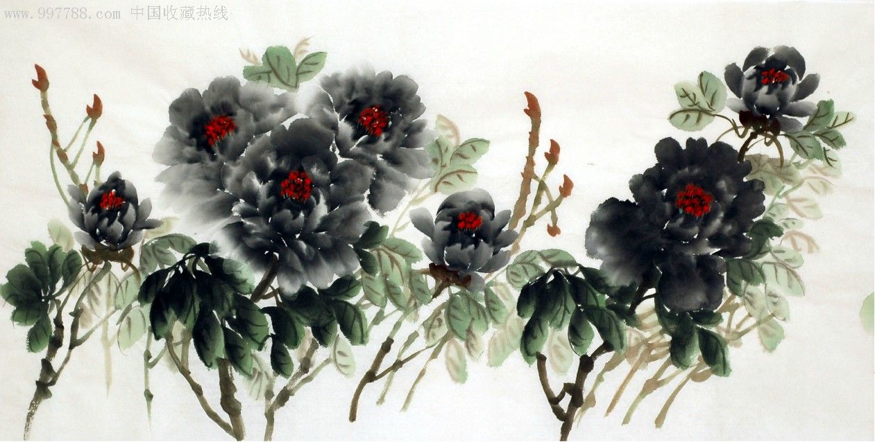 文泉林三尺写意牡丹