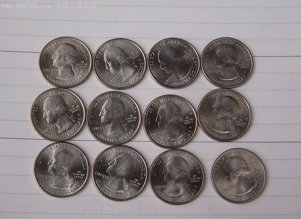 美国国家公园纪念币25美分.全套12枚(2010-2012).