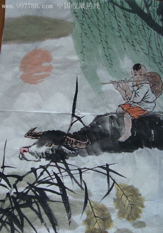 牧童声笛(四尺斗方)