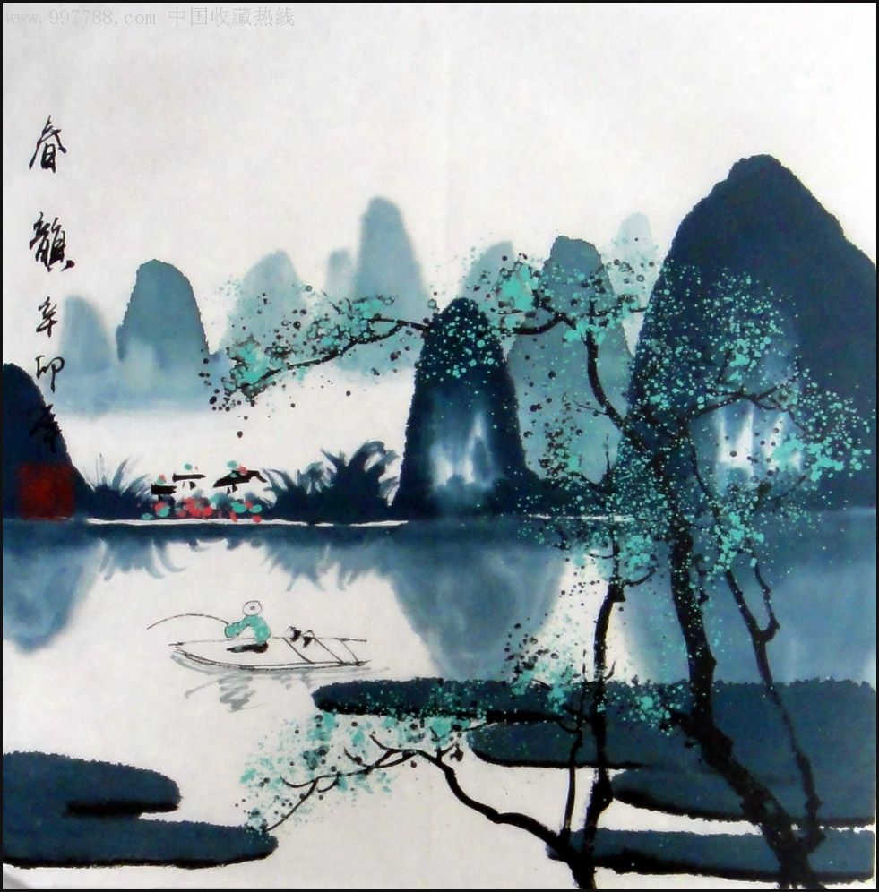 张志标小品重彩山水画