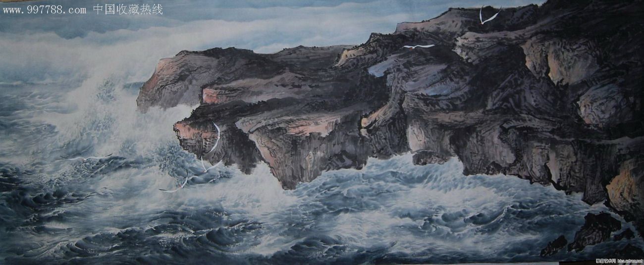 240x100厘米八尺巨幅海水作品-zc3798534-山水国画原作-加价-7788收藏