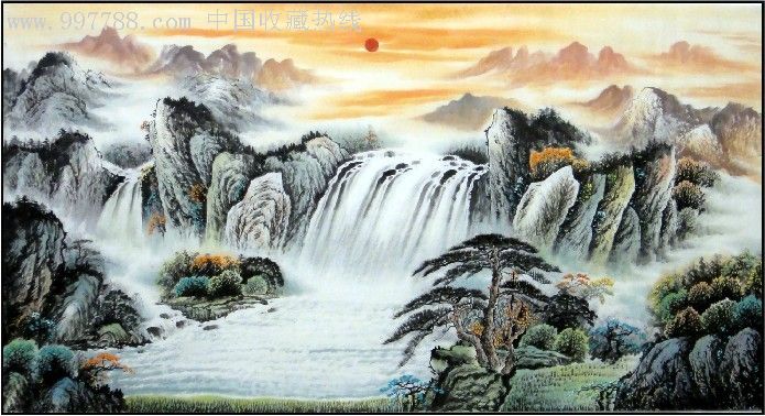 唐山精品六尺山水画风水聚宝盆(可题字)