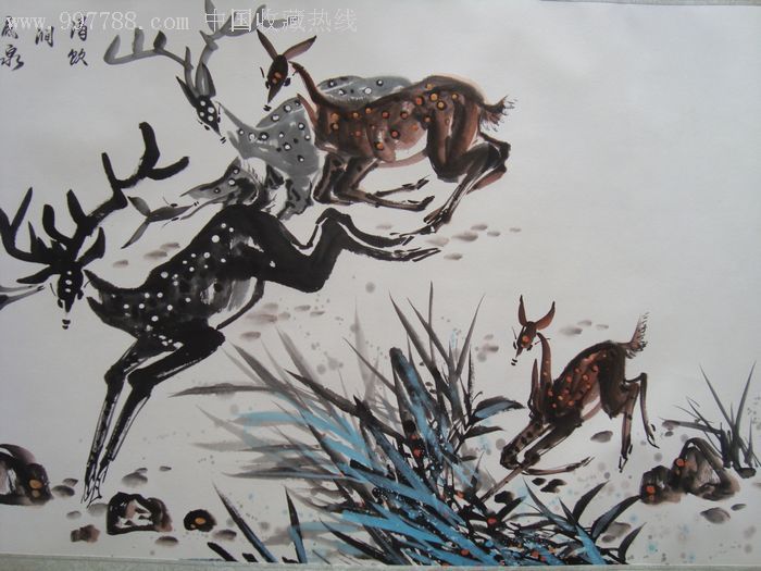 甘肃著名画家慕郁冰《鹿鸣山泽》