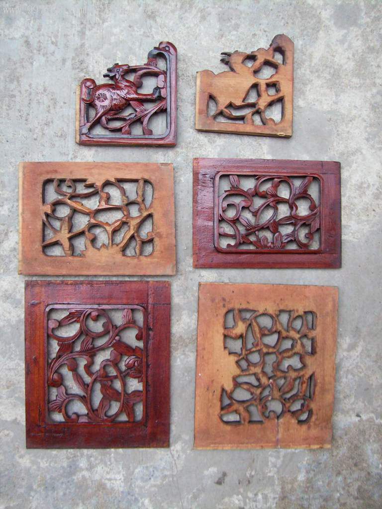 雕花木板:"禄(鹿)寿无边"(清)