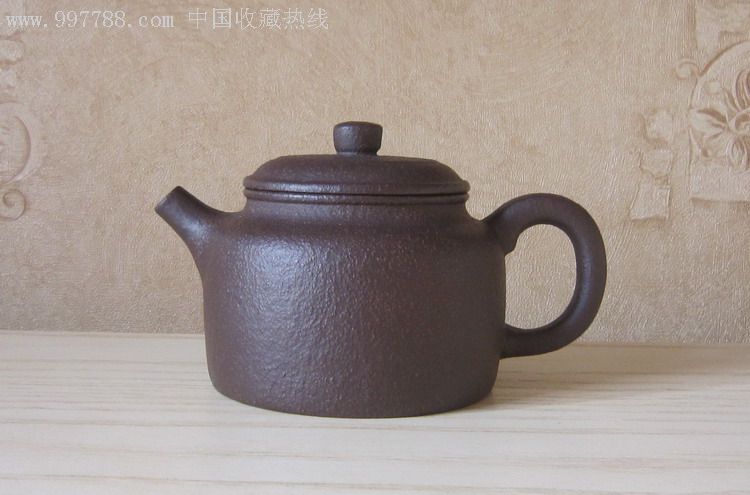 梨皮砂彩云制陶款钟德壶(实价,勿还价),紫砂壶,21世纪初,紫泥,紫铜